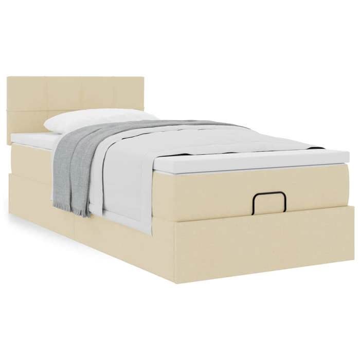 Maison Exclusive - Lit ottoman avec matelas crème 100x200 cm tissu
