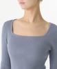 MUSINSA STANDARD WOMAN Women'S Ribbed Slim Square Neck Knit [Blue Grey]