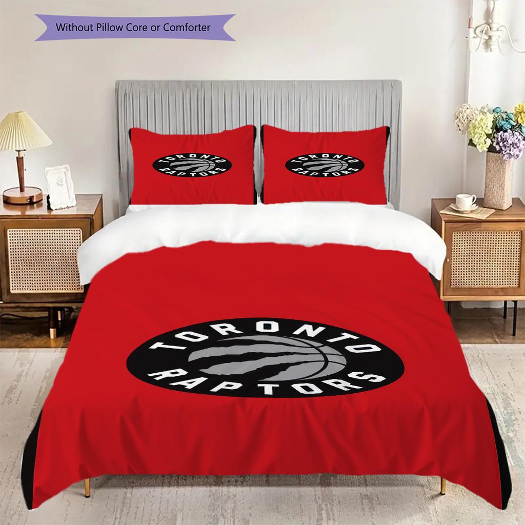 Toronto Raptors Passion Court Bedding(1 * Duvet Cover + 2 * Pillowcase, Without core)Soft and Comfortable Duvet Cover and Pillowcase