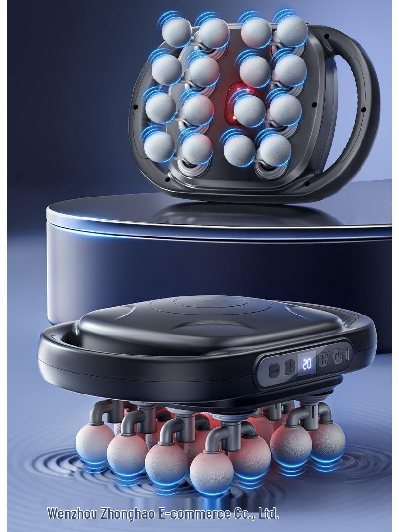 Professional 16-Head Massager for Cervical, Lumbar, and Back Muscles - Deep Relaxation Massage Tool 8-Head