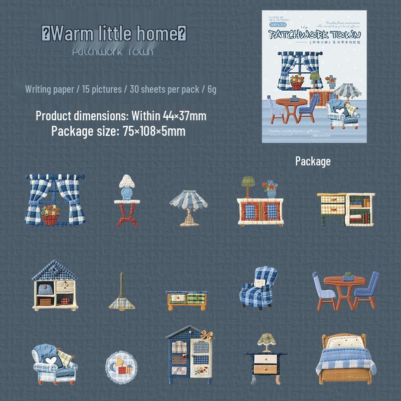 Retro Town Ketchup Sticker Pack: Creative Landscape & DIY Journal Decoration
