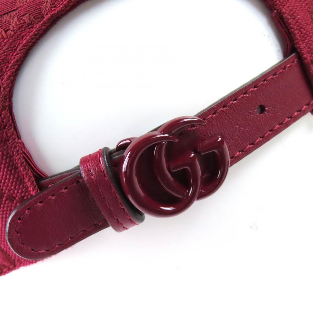 Excellent GUCCI GG Monogram Canvas and Leather Baseball Cap Bordeaux L 833272 Used