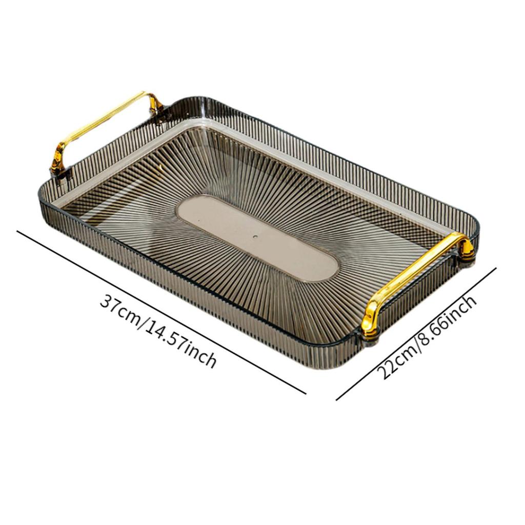 Serving Tray with Handles Countertop Cosmetics Tray Bathroom Vanity Tray for Party Breakfast Living Room Bathroom Office