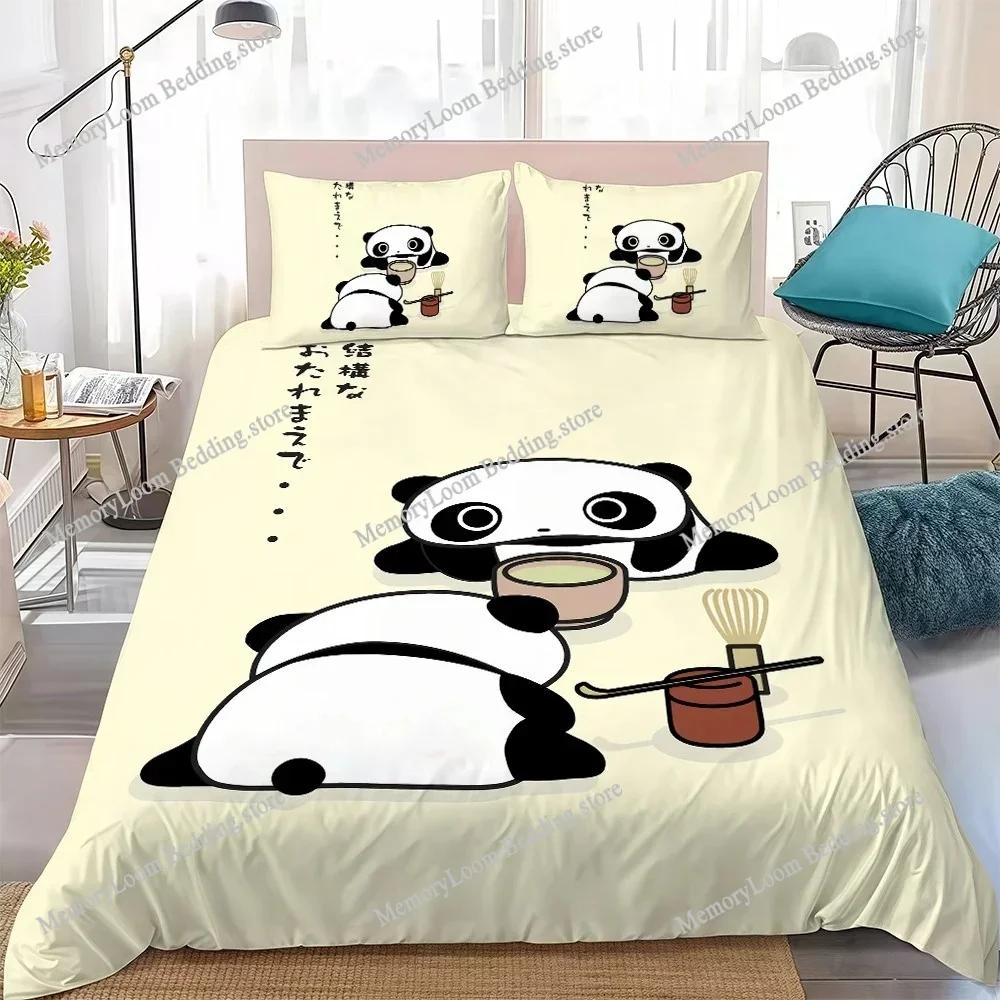 Kawaii T-Tarepanda Cute Duvet Cover Set Home Style Bedding Soft Laundry Cotton Bed Student Dormitory Gift Home Textileextile741
