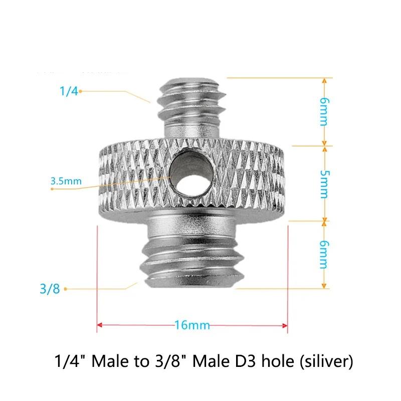1/4" to 3/8" Screw Adapter Converter Threaded Spigot Mount for GoPro Action Camera Flash Tripod Monopod Light Stand Microphone