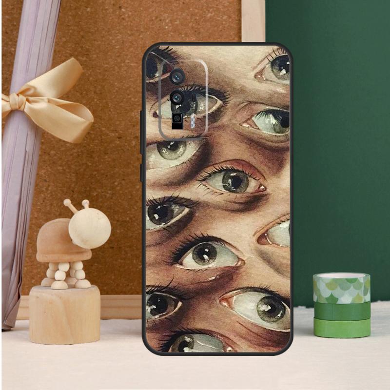 Scary Face Eyes Smiley Case For Xiaomi 15T 13T 14T Pro 13 14 15 Ultra 17 Pro Max POCO F7 F5 F6 X5 X6 X7 Pro Cover