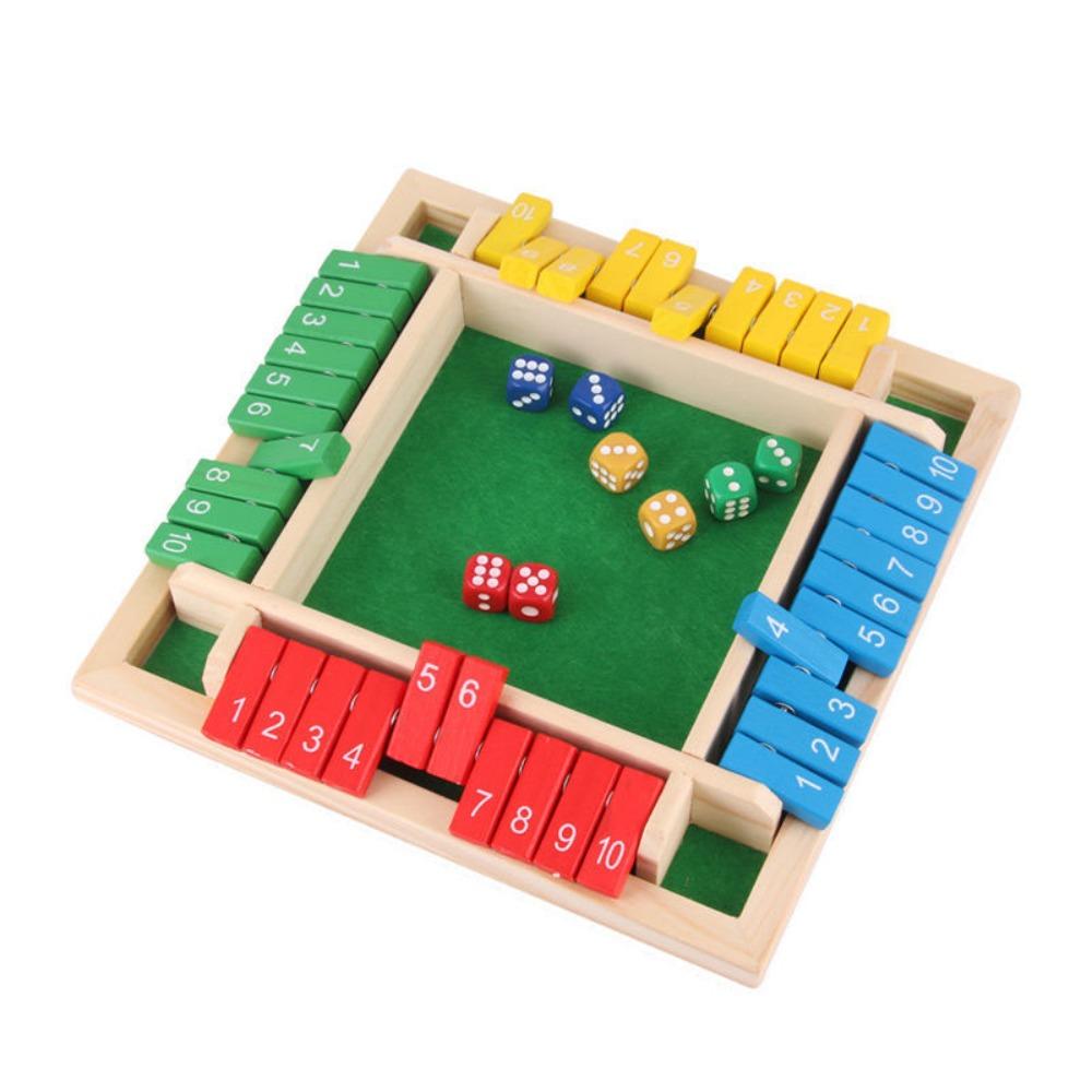 Developing Intelligent Table Board Game Toy Shut The Box Four-Sided Flip Card Game  Family Party
