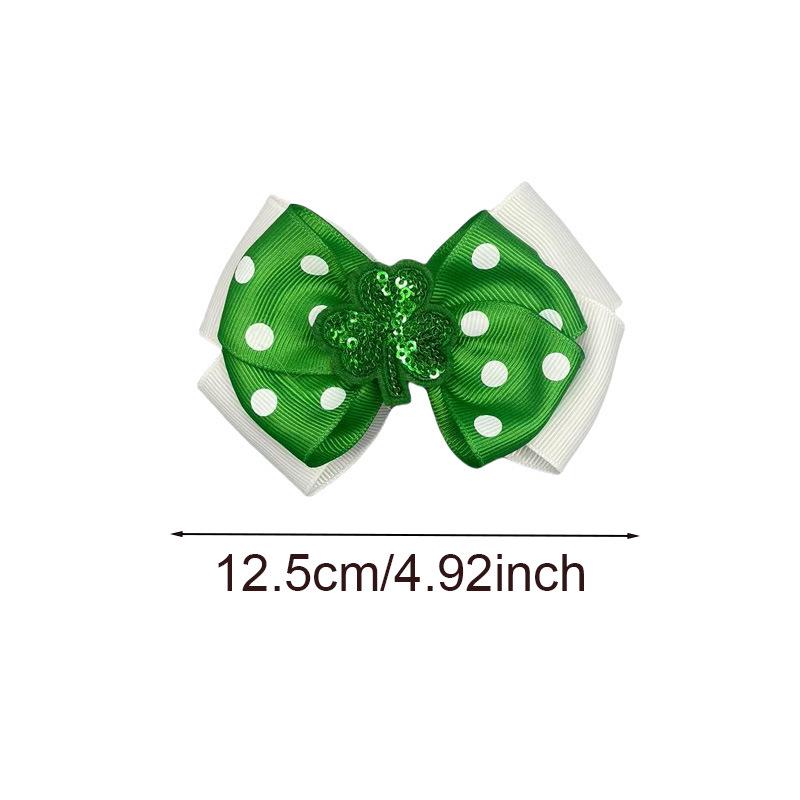 European Saint Patrick's Day Shamrock Bow Hair Clip for Girls