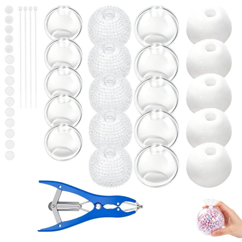 Ensemble de fabrication de balles anti-stress en caoutchouc souple avec sensation élastique, artisanat rond terminé et outil manuel pour presser et jouer
