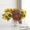7-Head Sunflower Simulation Flower, Fake Flower Arrangement, Sunflower Bouquet, Living Room Home Decoration, Plastic Floral Ornament