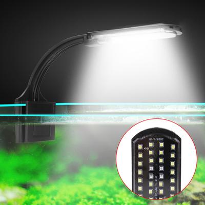 Aquariumlicht, LED-Klemmlicht für Fische im Aquarium mit separatem Netzschalter, 5 W, hohe Helligkeit, weiße und blaue Beleuchtung