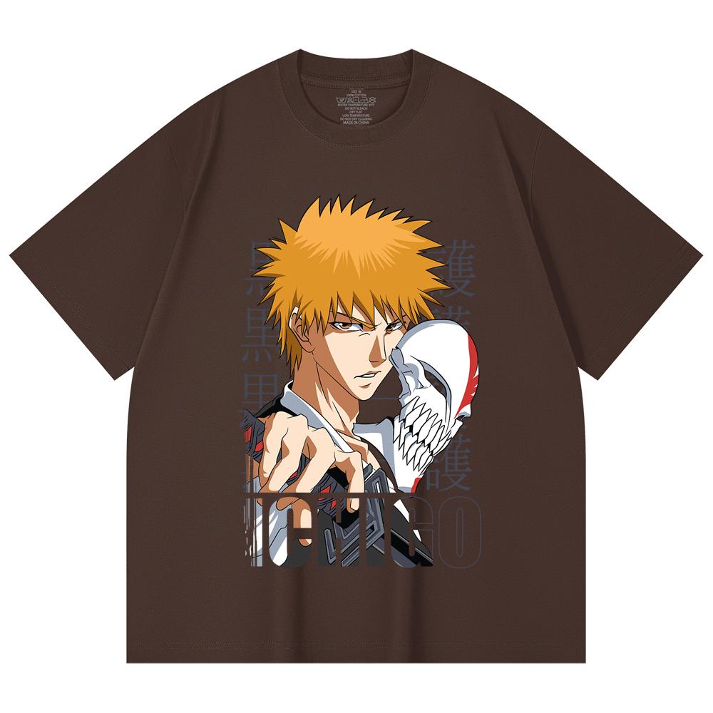 230 Gsm 100% Cotton Bleach V5 Ichigo Print Unisex Heavy Cotton T Shirt