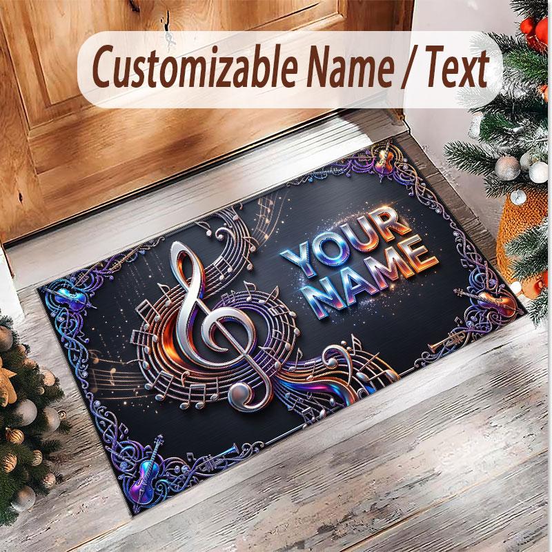 Decorative Artwork Theme Soft Crystal Velvet Rug Custom Name & Text Print Non Slip Floor Rug for Bedroom Living Room
