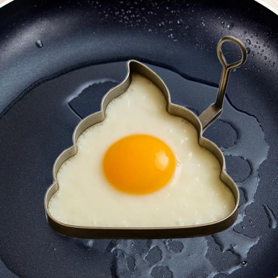 1/2 stk Stekt eggform Langfingerform Spøk Eggform Rustfritt stål Slipplett Eggformer Kontorspøk Egglager