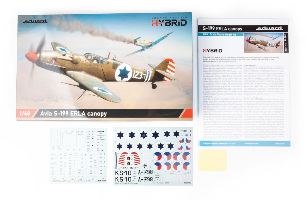 Eduard Hybrid Edition Avia Plastic Model Kit EDU948011 1/48 S-199 (Erla Canopy) (Airplane)