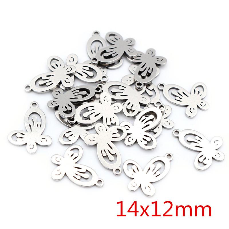 30pcs/lot No Fade 316 Stainless Steel Star Heart Fish Cat Charms Pendant for DIY Necklace Bracelet Craft Jewelry Making Findings