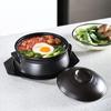 Black Ceramic Casserole Pot with Tray