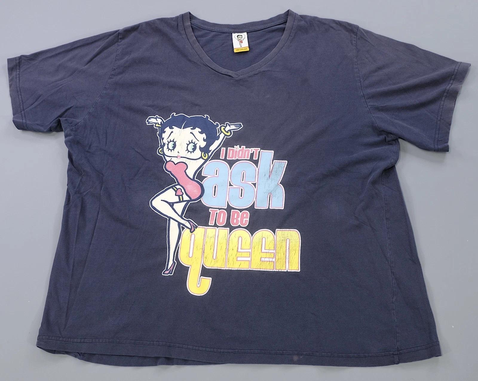 Rare VTG BETTY BOOP I Didn’t Ask to be Queen But If The Crown Fits T Shirt 2000s L