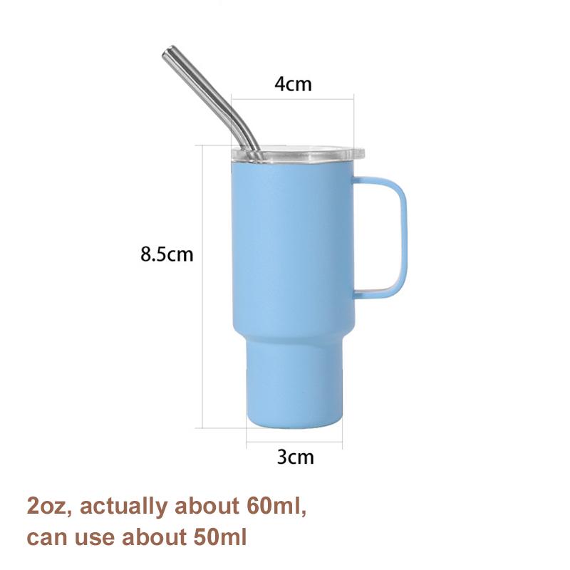 2oz Mini Spirits Glass Stainless Steel Straw Insulation Cup Portable Small Wine Cup Party Cup Straw Cup