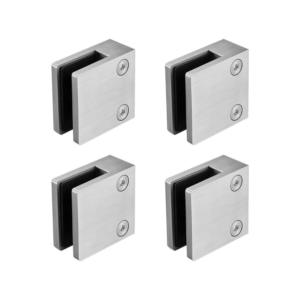 Glass Clamp 4 PCS Square Railing Bracket for 0.31 "-0.47 " Glass Silver