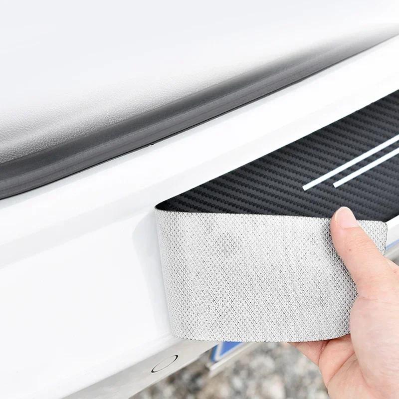 Auto Kohlefaser Heckstoßstange Kofferraumschutz Aufkleber für Nissan Nismo Tiida Teana GTR Juke Note Versa Almera Zubehör