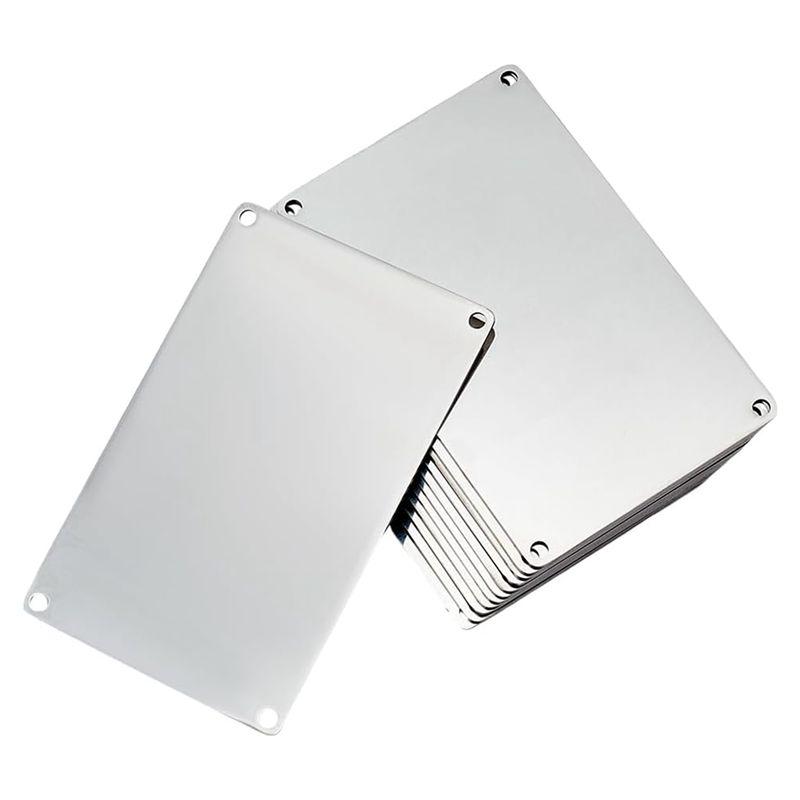 

A60Z12 Pcs 304 Stainless Steel Engraving Blanks, 3.4X2.1 Inch Rectangle Blank Tag Metal Stamping Blanks Pet Tagsmay