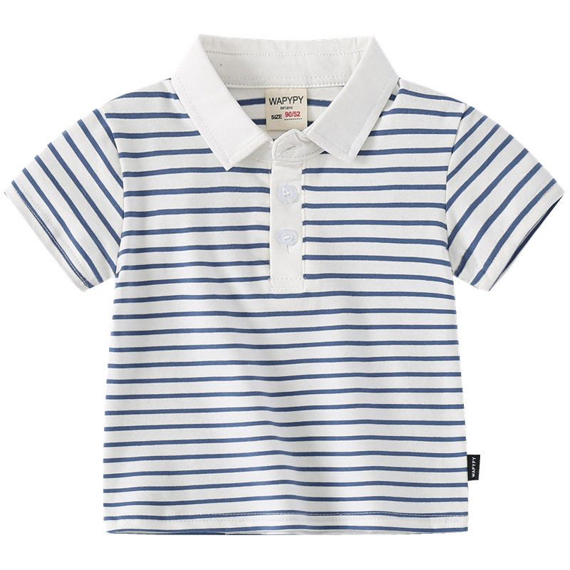 Boys' Stripes Short Sleeve T-shirt Clothes Children's Clothing Summer Children's Polo Shirt K-style Baby Boys' Lapel Half Sleeve Tops