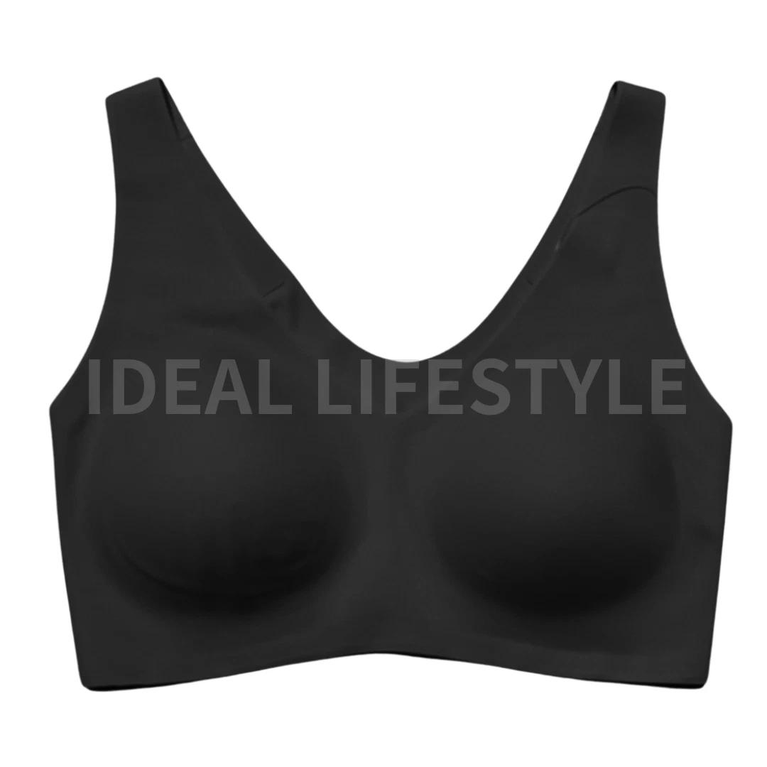 UNIQLO AIRism Wireless Bra Ultra Relax S-3XL Quick-Dry Seamless Women 482666 NWT XL чёрный