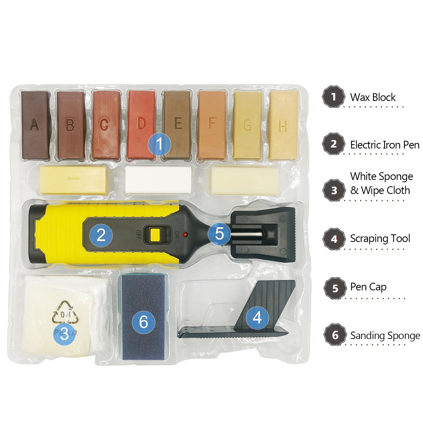 Hardwood Laminate Flooring Repair Kit Floor & Furniture Repairing Kit Wood Scratch Covers & Removers Hardwood Laminate Wooden Floor Cracks