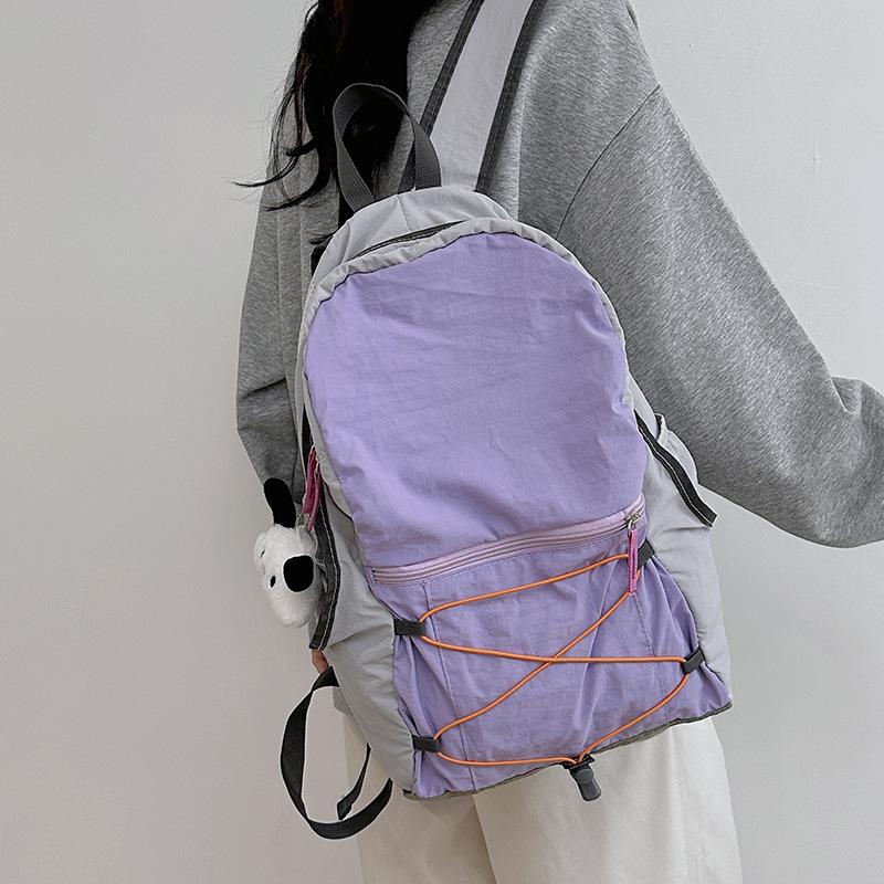 Rucksack für Damen Leichtgewicht Kontrastfarbe Bergsteigerrucksack Wandern und Radfahren Große Kapazität Schultasche