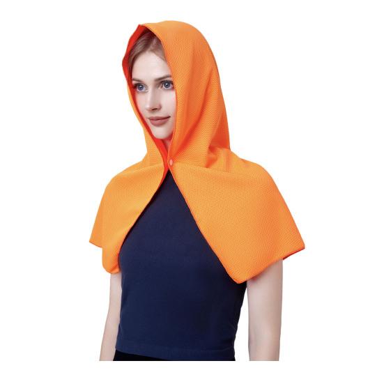 Cooling Hooded Headscarf Button Closure UV Protection Towel Quick Dry Portable Design Unisex Gym Towel