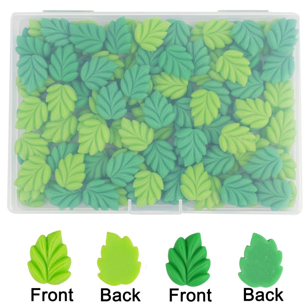 YOUOWO Mixed Resin Leaf Decorative for Cute Resin Decorations 100-Piece Parts, Green, Crafts, Handmade,