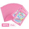 Holographic Ziplock Bags Plastic Laser Iridescent Zip Bags for Manicure Eyelash Display Earrings Ring Jewelry Storage Bag