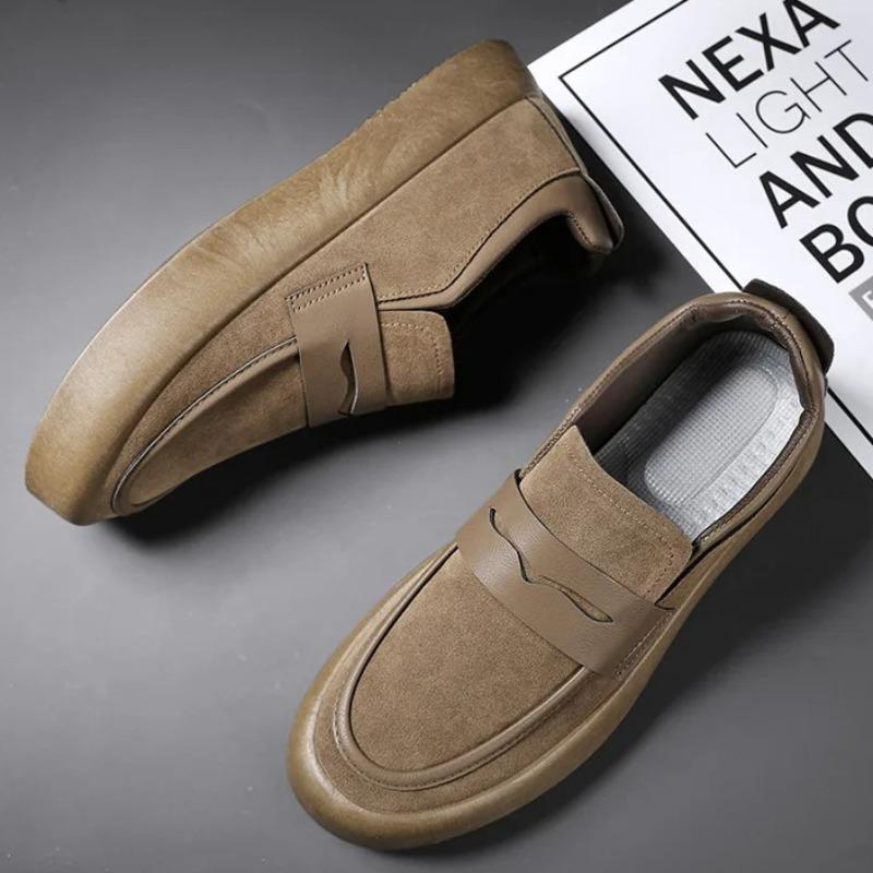 Men's Loafers Fashion Suede Casual Shoes Comfort Slip-On Walking Shoes for Men Business Office Shoes Non-slip Soft Driving Shoe