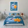 Moon and Star Cartoon Bedding Set Bedding Duvet Cover Set Duvet Cover Pillowcases (1 * Duvet Cover 2 * Pillowcases, Without Duvet Insert)