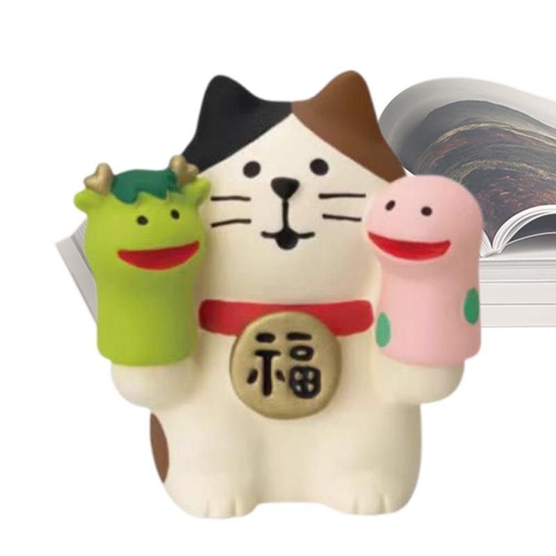 Snake Year Cat Crafts Small Ornaments for Chinese New Year Snake Year Trend Bonsai Food and Decorative Resin Figurines Decor