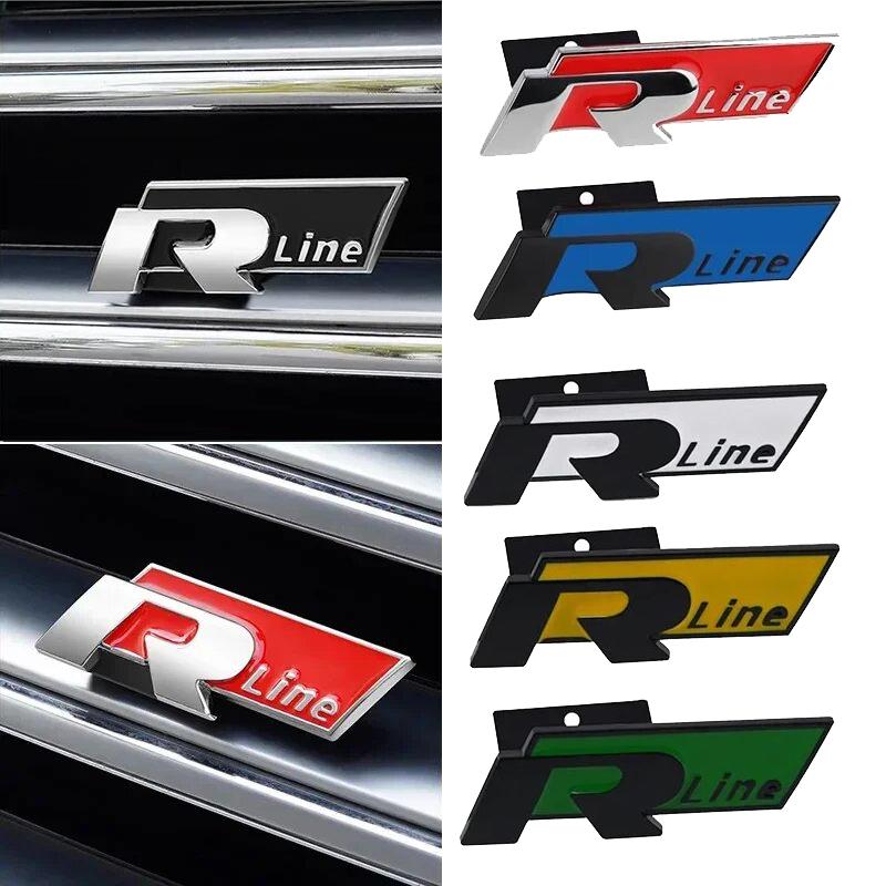 AABIN1 Car Front Grill Emblem Metal Badge Decoration for Volkswagen VW RLINE BORA GOLF JETTA PASSAT Polo SCIROCCO TERAMONT TIGUAN T-ROC
