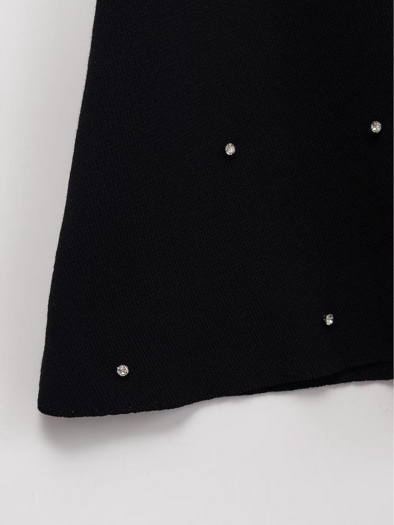 2025 Autumn French Chic Sleeveless Knit Dress with Studs and Rhinestones