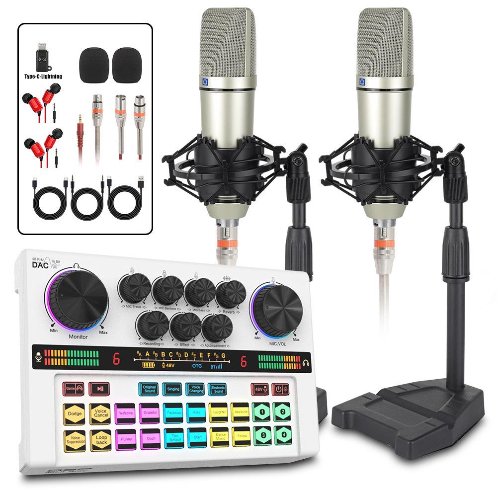 Y200 48V Zvuková karta & Rameno s mikrofonem pro živé vysílání & Podcasting