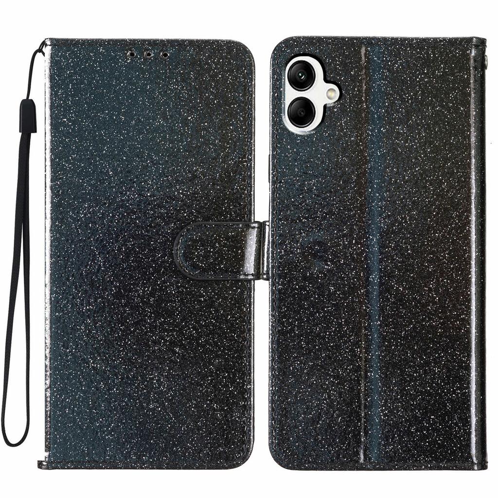 Für Samsung Galaxy A07 Brieftasche Hülle Glitzer Kratzfest Leder Ständer Handyhülle mit Riemen