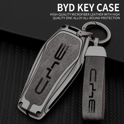 Zinc Alloy Car Key Case Cover For Byd Song Plus Pro Seal U Dm I Dolphin Mini Atto 3 Ev Protector Shell Auto Accessories
