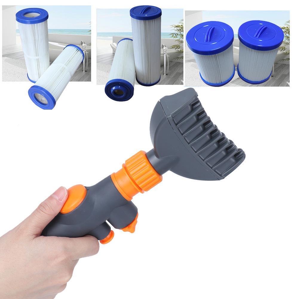 Portable Handheld Pool Filter Cleaner Swimming Pool Cleaning Brush Tool Accessories Equipment