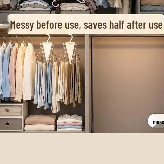 V-Shaped Double-Sided Multi-Hook Hanger: Space-Saving, Stackable Clothes and Hat Storage Rack