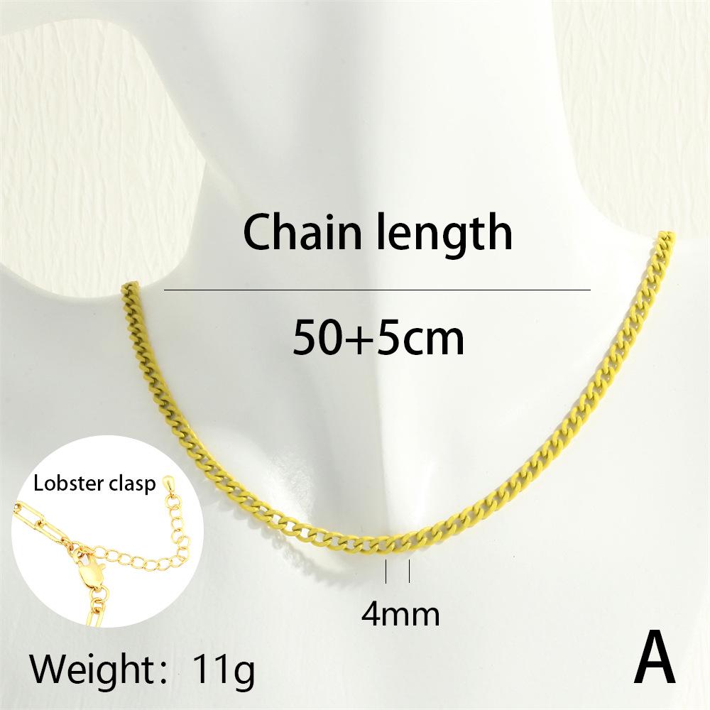 Moderner trendiger Damen-Choker mit farbiger mehrlagiger kubanischer Kette