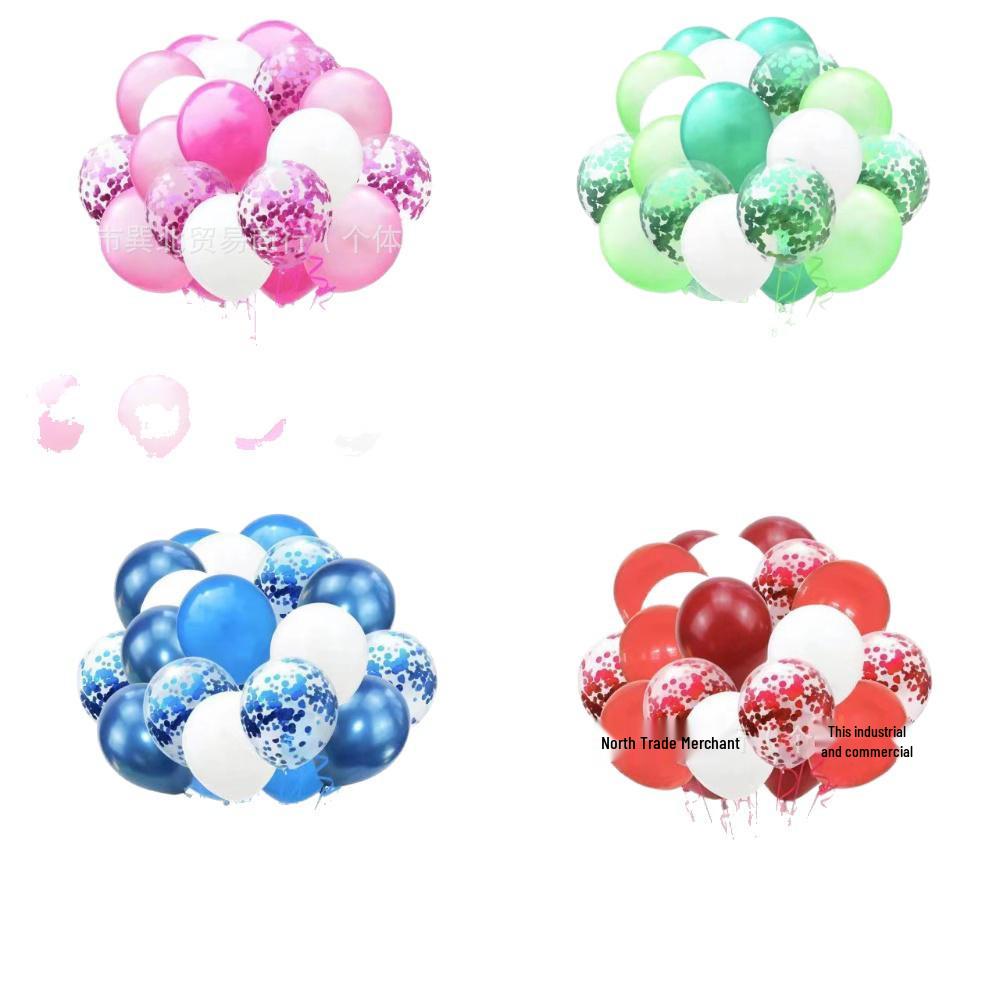 12-Zoll 35 Stück Pailletten-Konfetti-Ballons für Weihnachten, Halloween, Geburtstagsfeiern