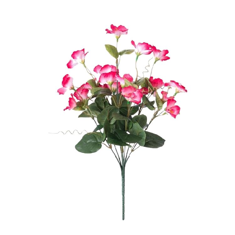 Realistic Looking 7 Heads Plastic Hibiscus Flower Arrangement Outdoor Artificial Flower Suitable For Garden Enhancement