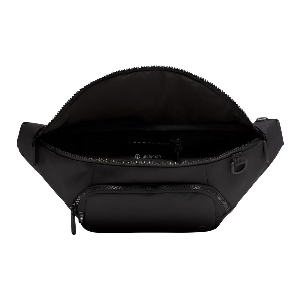 Lululemon Everywhere Brand Tag Zipper Closure Casual Waist Bag Unisex Waist Bag Black LU9D48S-0001