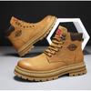 Rhubarb Boots Martin Boots Spring and Autumn Men's Leather Boots 2025 New Heightening Thick-soled Tooling Short Boots