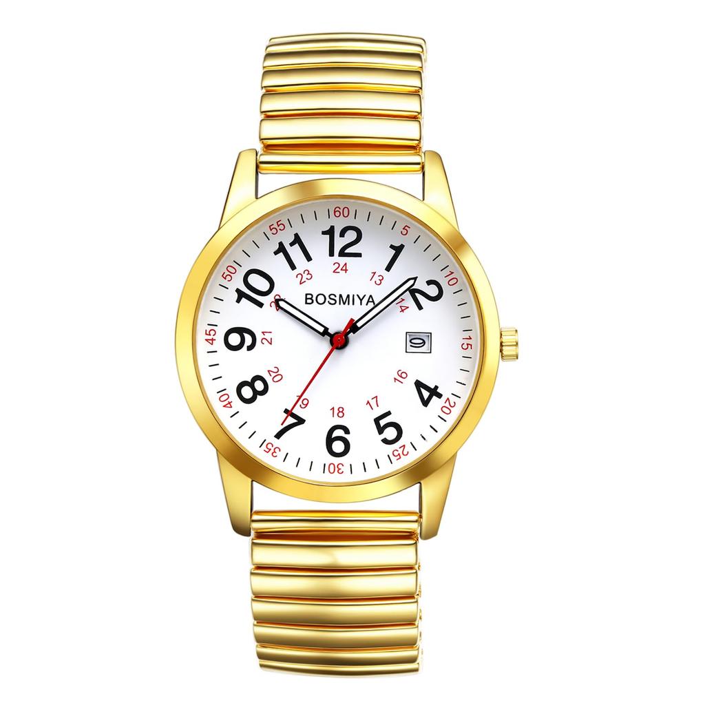 Men's Waterproof Watch, Simple and Stylish: Calendar, Analog, Stainless Steel, Quartz Movement, Gold, Silver, Antique Style - Perfect Valentine's Day