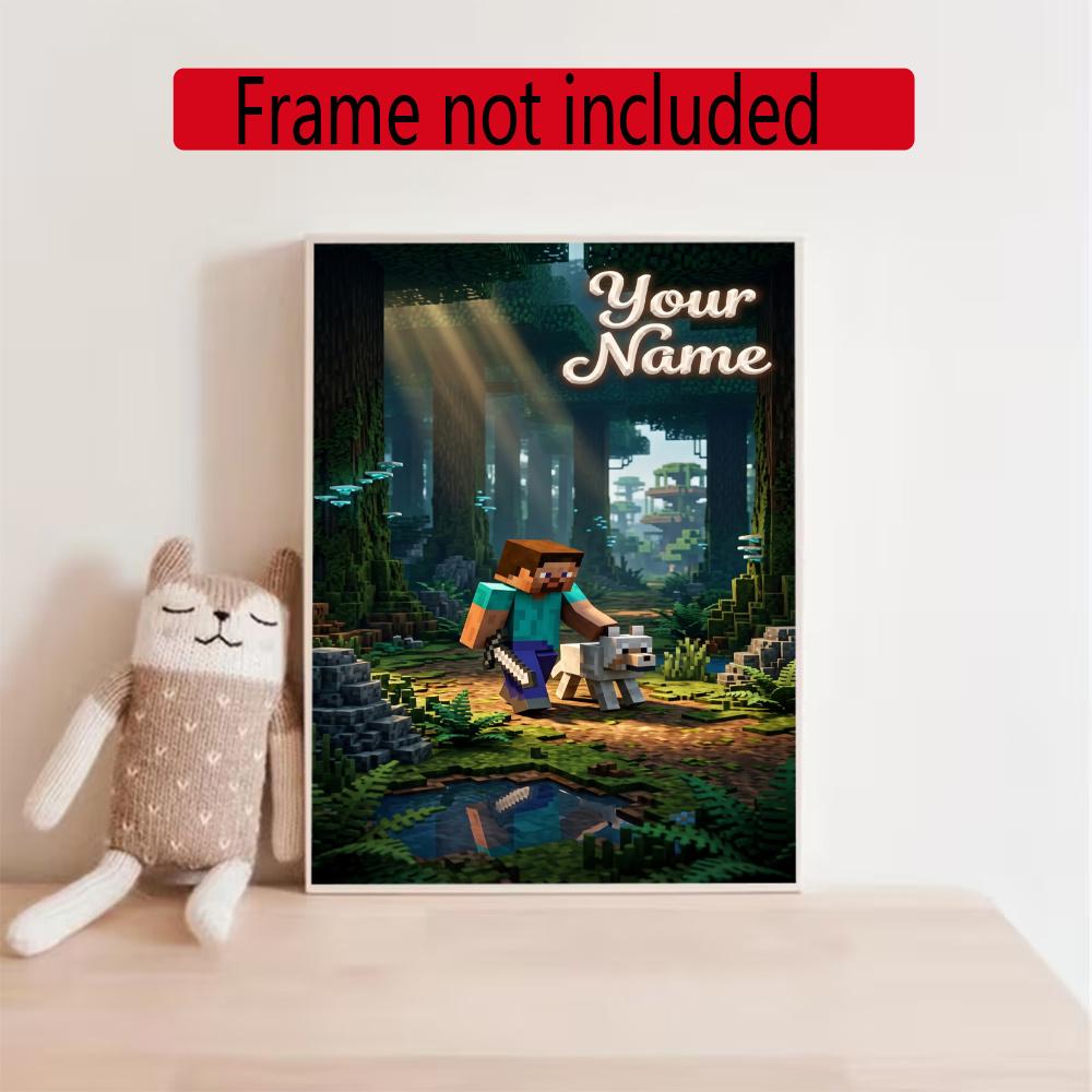 Minecraft Personalized Name Diamond Paintings Mosaic Wall Round Diamond Art Painting Kits Embroidery Crystal Accessories Frameless